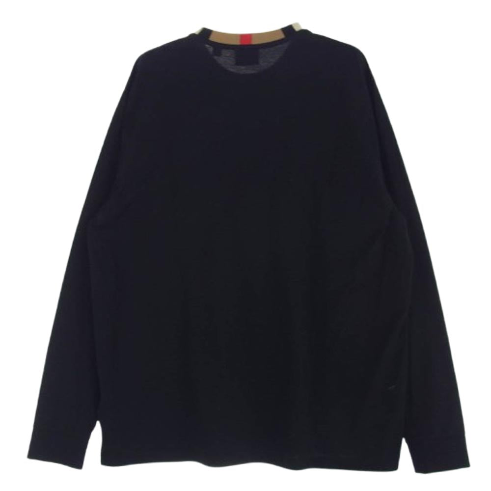 BURBERRY バーバリー 8091045 Check Neck Long sleeve チェック柄 長袖カットソー ブラック系 M【美品】【中古】
