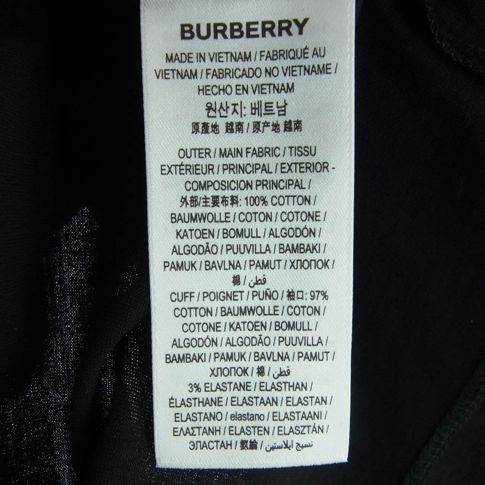 BURBERRY バーバリー 8091045 Check Neck Long sleeve チェック柄 長袖カットソー ブラック系 M【美品】【中古】