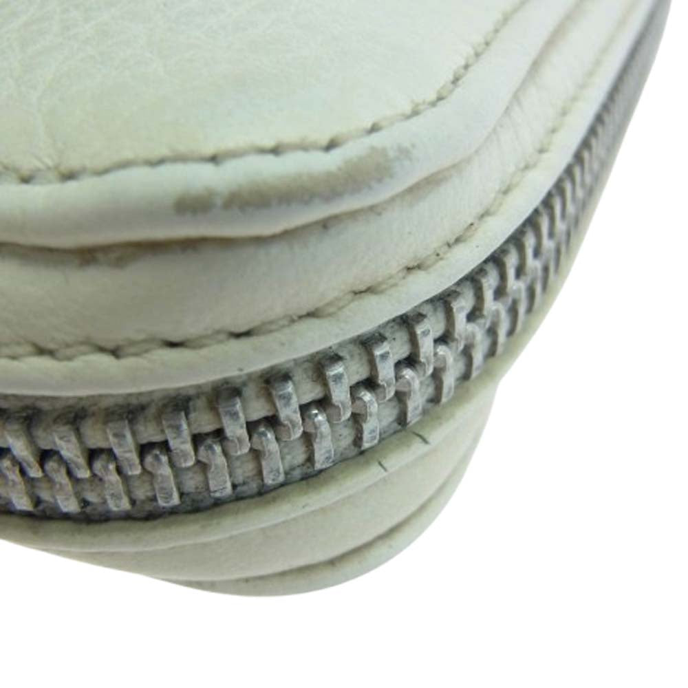 CHROME HEARTS クロムハーツ（原本無） ブラックシンフォニー購入証明書付属 REC F ZIP 3クロス セメタリークロス レザーパッチ ラウンドジップ レザーウォレット 長財布 ホワイトレザー オフホワイト系【中古】