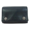 CHROME HEARTS クロムハーツ（原本無） 3FOLD 3フォールド クロスボタン レザーウォレット 三つ折り財布 ブラック系【中古】