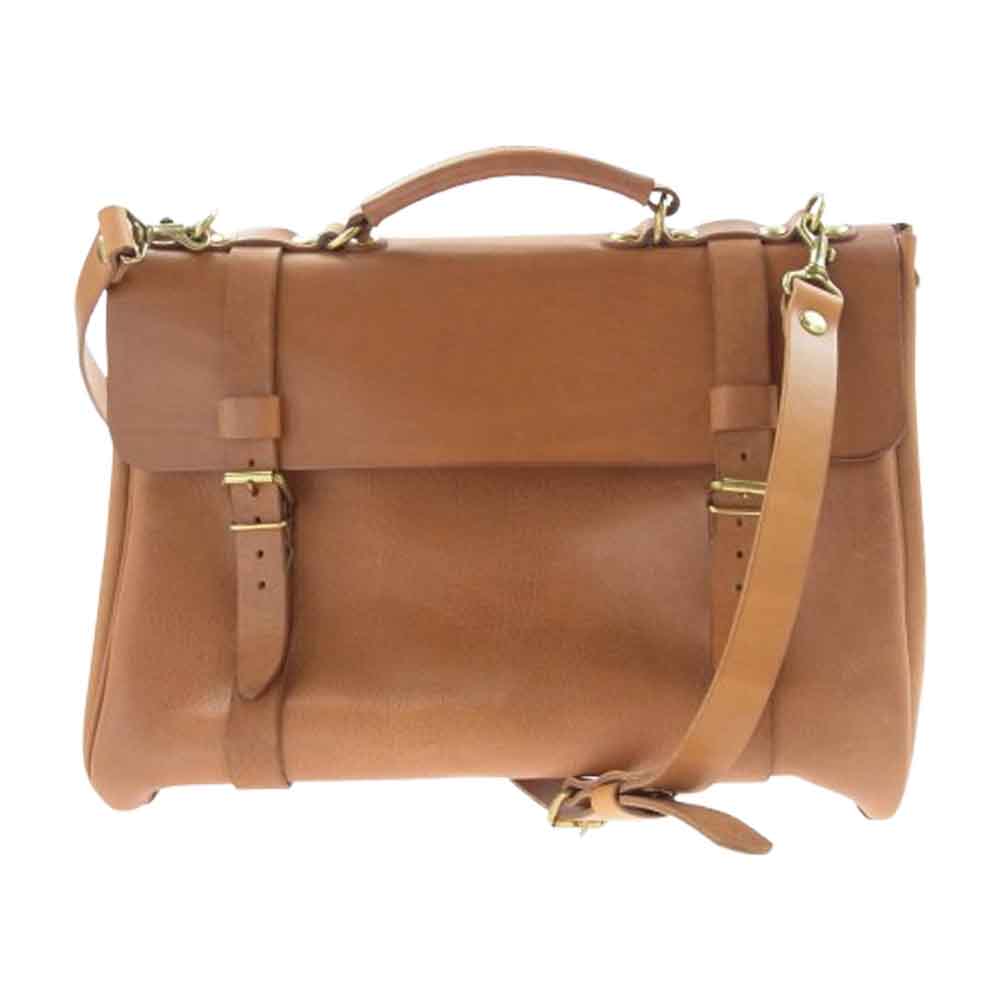 HERZ ヘルツ ショートリド ボストン 2WAY レザー ショルダーバッグ ブラウン系【中古】