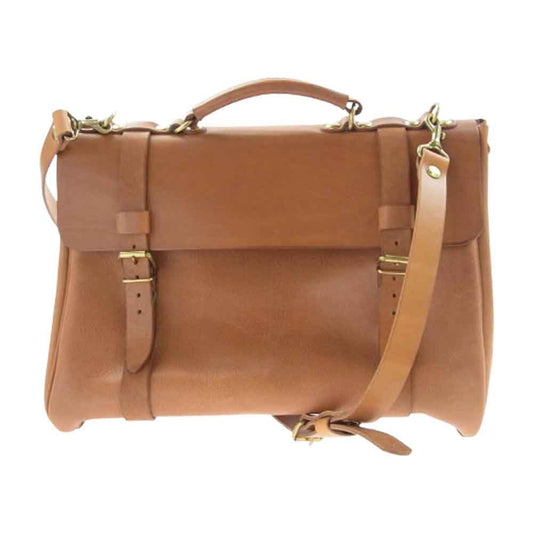 HERZ ヘルツ ショートリド ボストン 2WAY レザー ショルダーバッグ ブラウン系【中古】