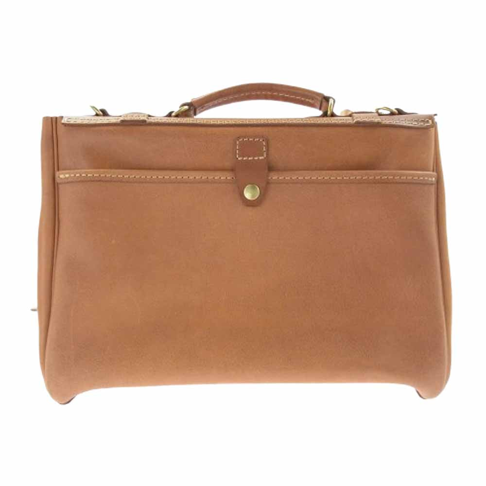 HERZ ヘルツ ショートリド ボストン 2WAY レザー ショルダーバッグ ブラウン系【中古】
