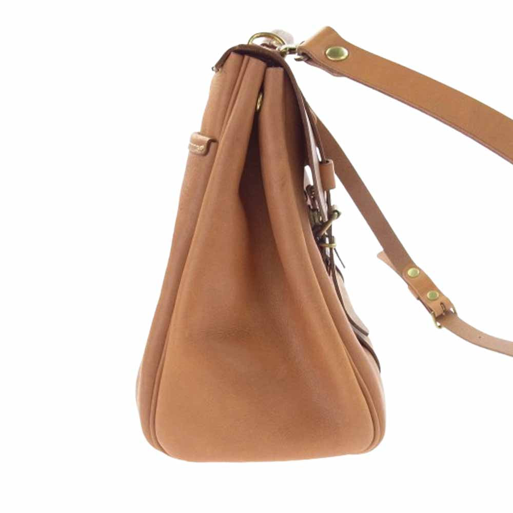 HERZ ヘルツ ショートリド ボストン 2WAY レザー ショルダーバッグ ブラウン系【中古】