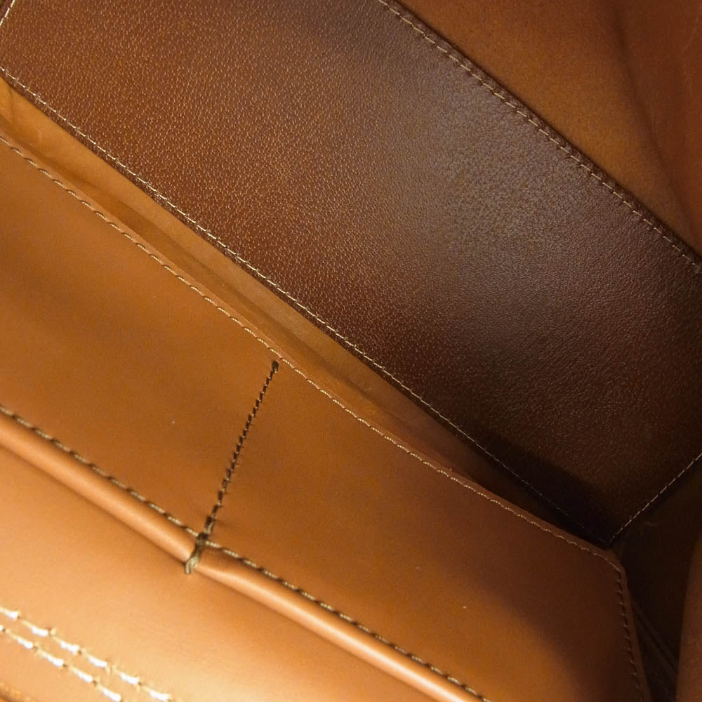 HERZ ヘルツ ショートリド ボストン 2WAY レザー ショルダーバッグ ブラウン系【中古】