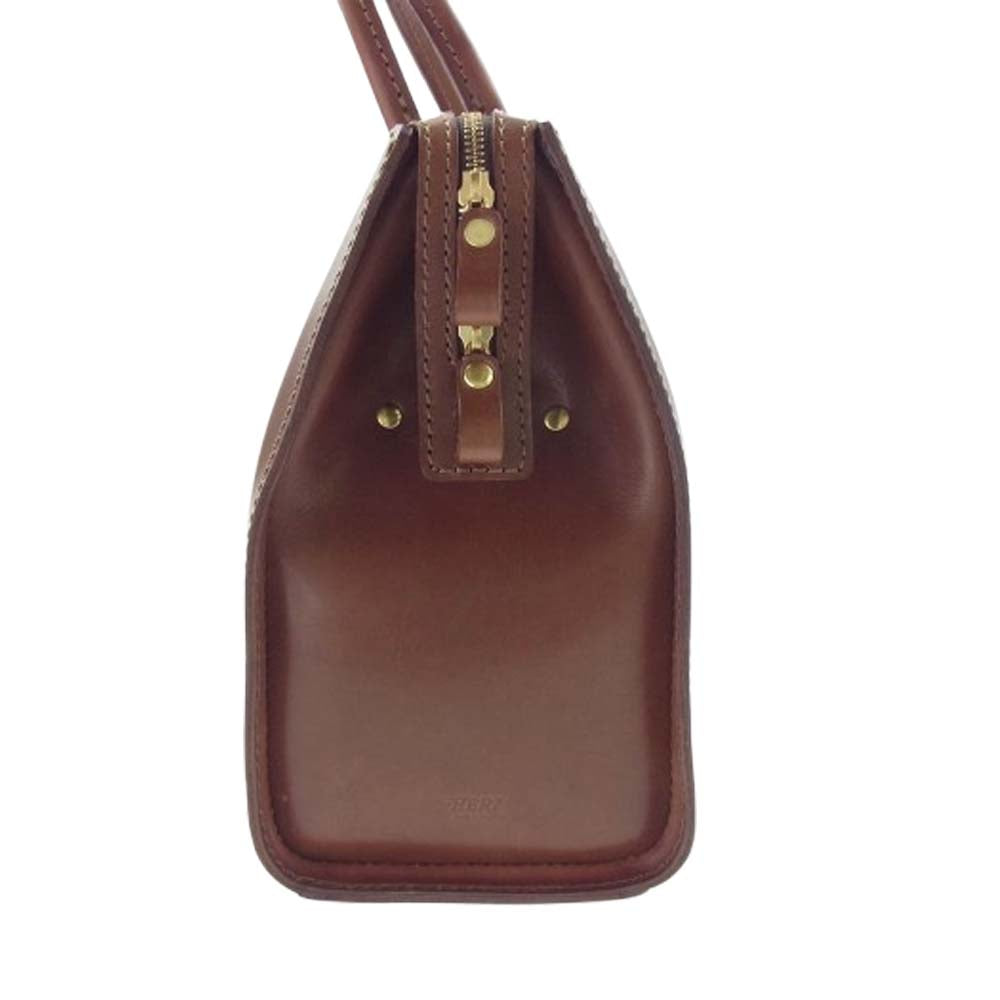 HERZ ヘルツ レザー ボストンバッグ ブラウン系【美品】【中古】