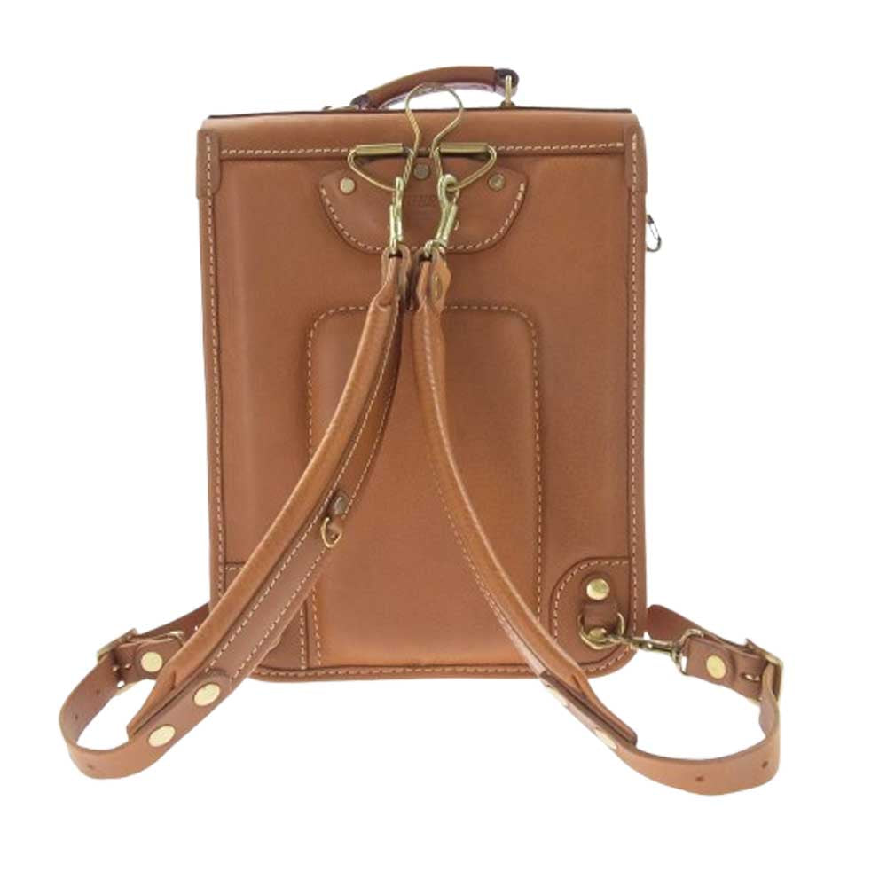 HERZ ヘルツ レザ― 縦型 ランドセル バックパック リュック ブラウン系【極上美品】【中古】