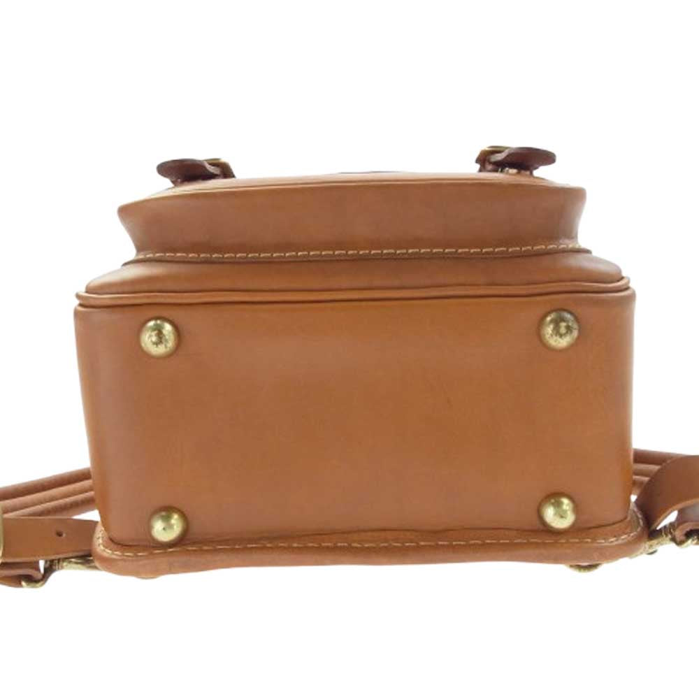 HERZ ヘルツ レザ― 縦型 ランドセル バックパック リュック ブラウン系【極上美品】【中古】
