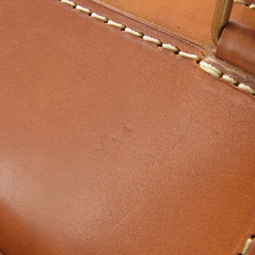 HERZ ヘルツ THE CHIC レザ― ミニ ボストンバッグ ブラウン系【極上美品】【中古】