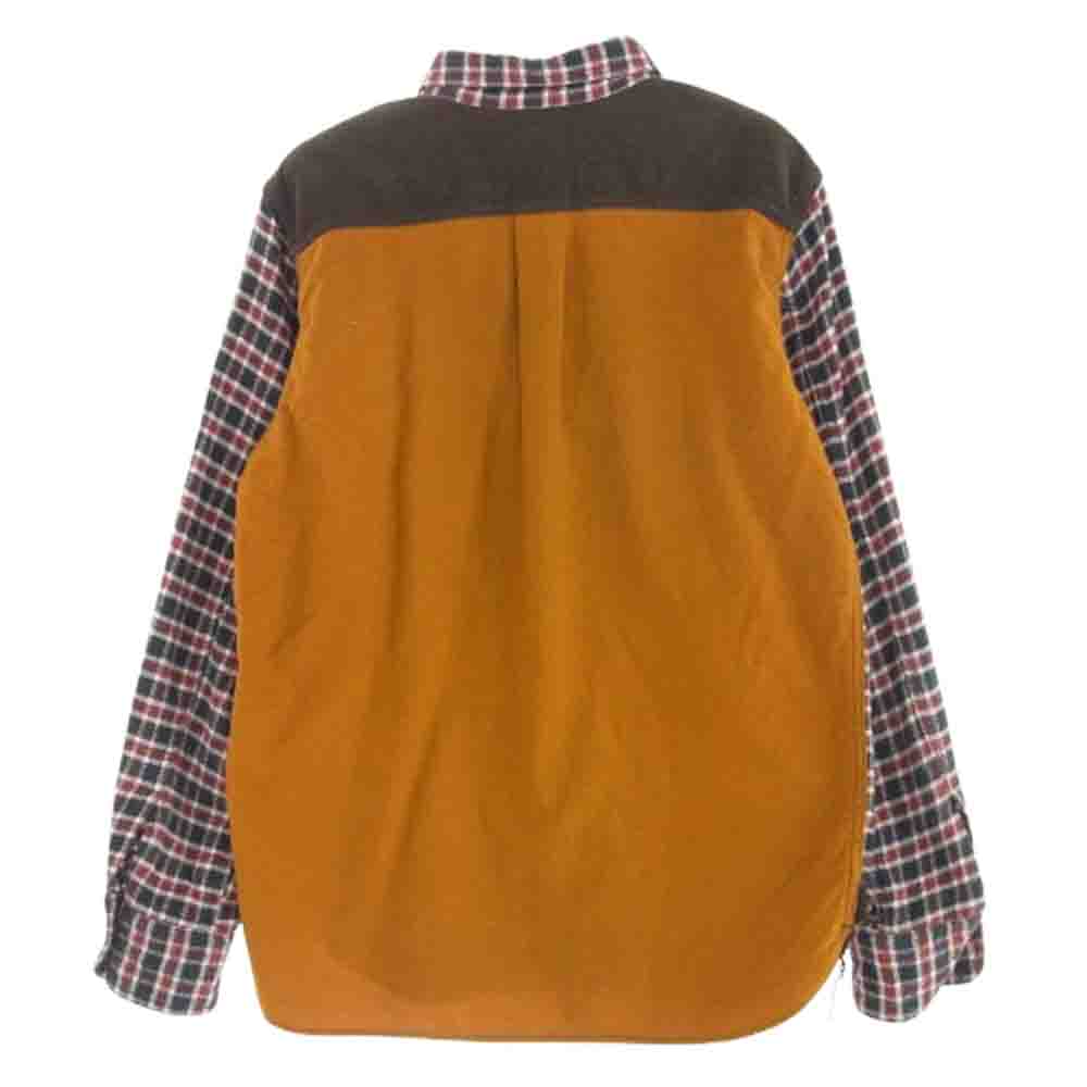 アイコムデギャルソンジュンヤワタナベマン 16AW WR-B907 再構築 チェック柄 フランネル コーデュロイ 切替シャツ マルチカラー系 XS【中古】