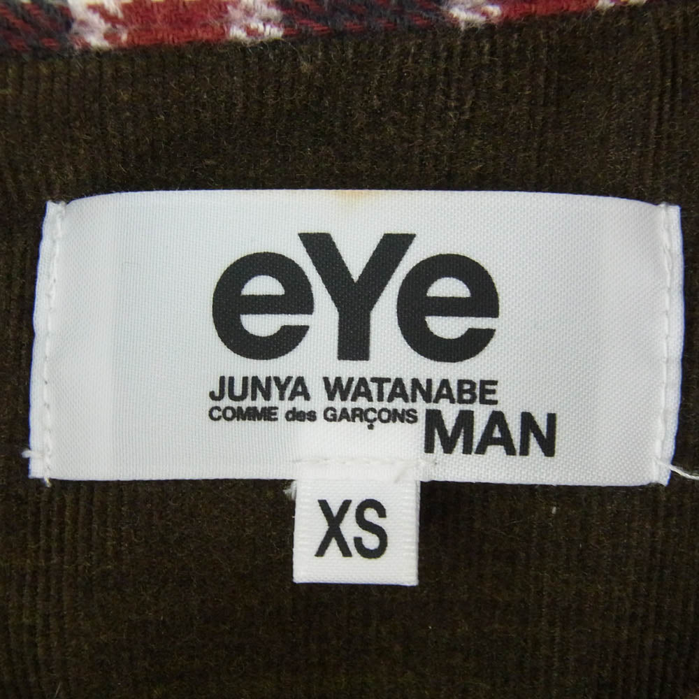 アイコムデギャルソンジュンヤワタナベマン 16AW WR-B907 再構築 チェック柄 フランネル コーデュロイ 切替シャツ マルチカラー系 XS【中古】