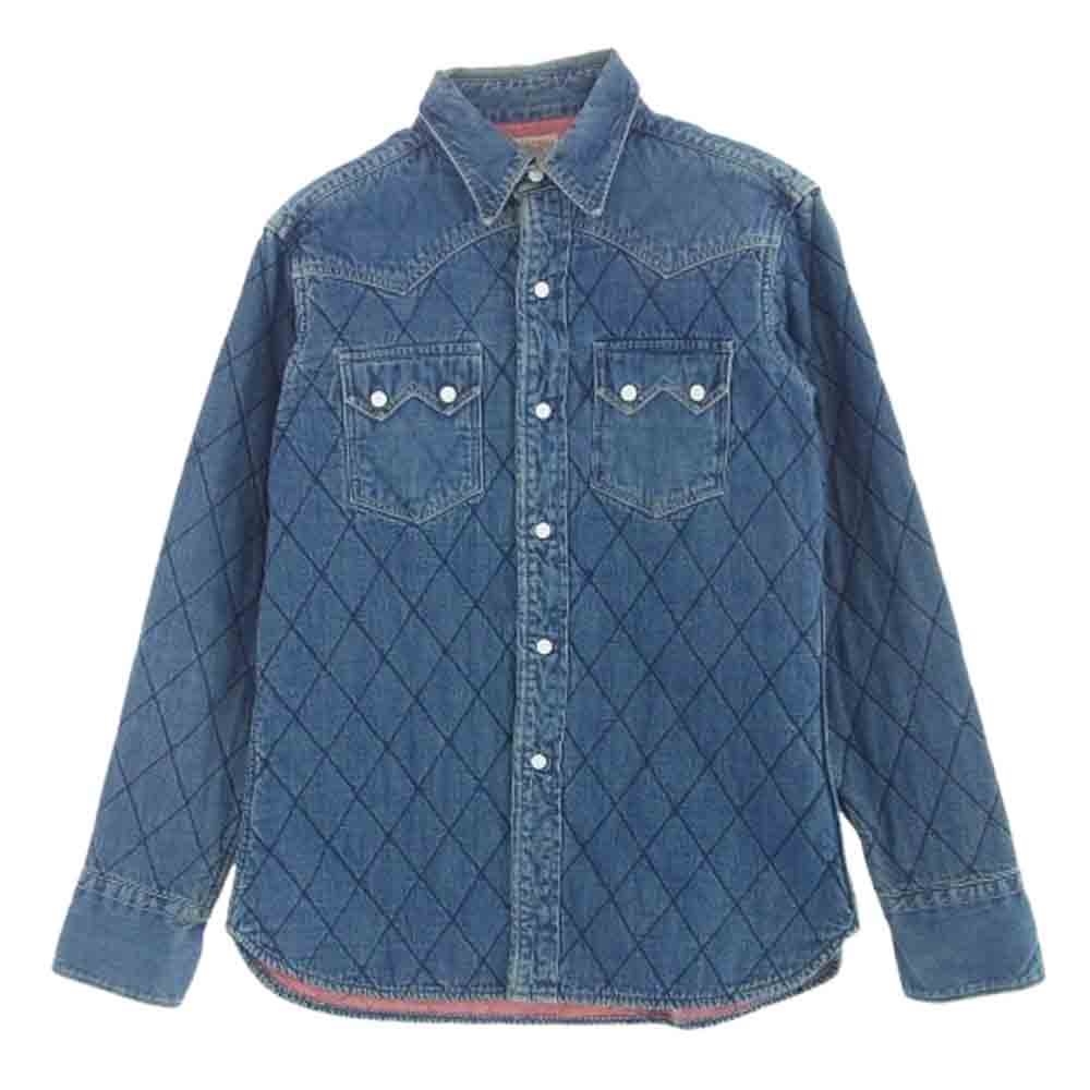 ダブルワークス デニム キルティング シャツ ジャケット インディゴブルー系 36【中古】