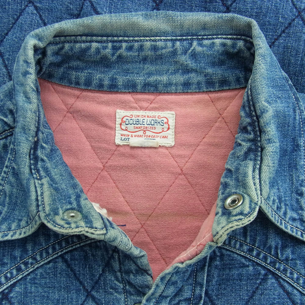 ダブルワークス デニム キルティング シャツ ジャケット インディゴブルー系 36【中古】