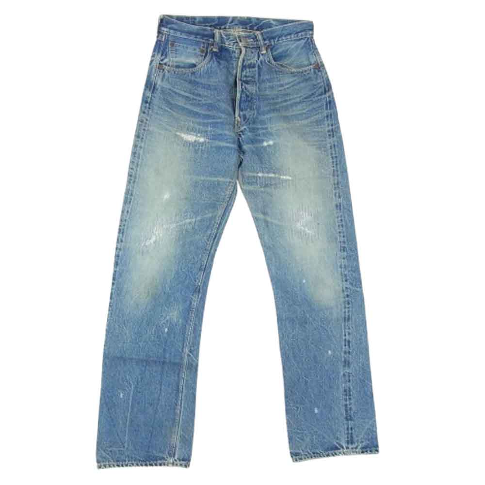 ダブルワークス 501XX TYPE ボタンフライ セルビッチ ダメージ リペア デニムパンツ インディゴブルー系 29【中古】