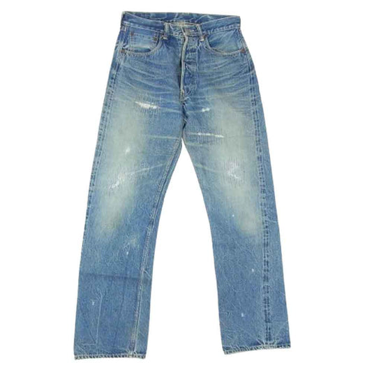 ダブルワークス 501XX TYPE ボタンフライ セルビッチ ダメージ リペア デニムパンツ インディゴブルー系 29【中古】