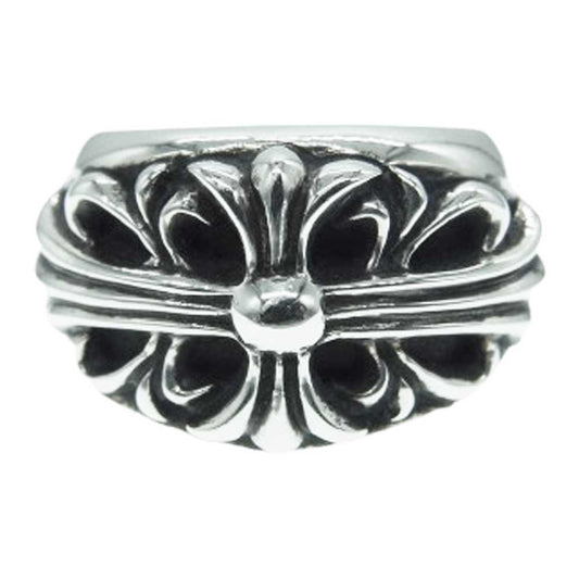 CHROME HEARTS クロムハーツ（原本有） FLRL CRS フローラルクロス リング シルバー系 8号【中古】