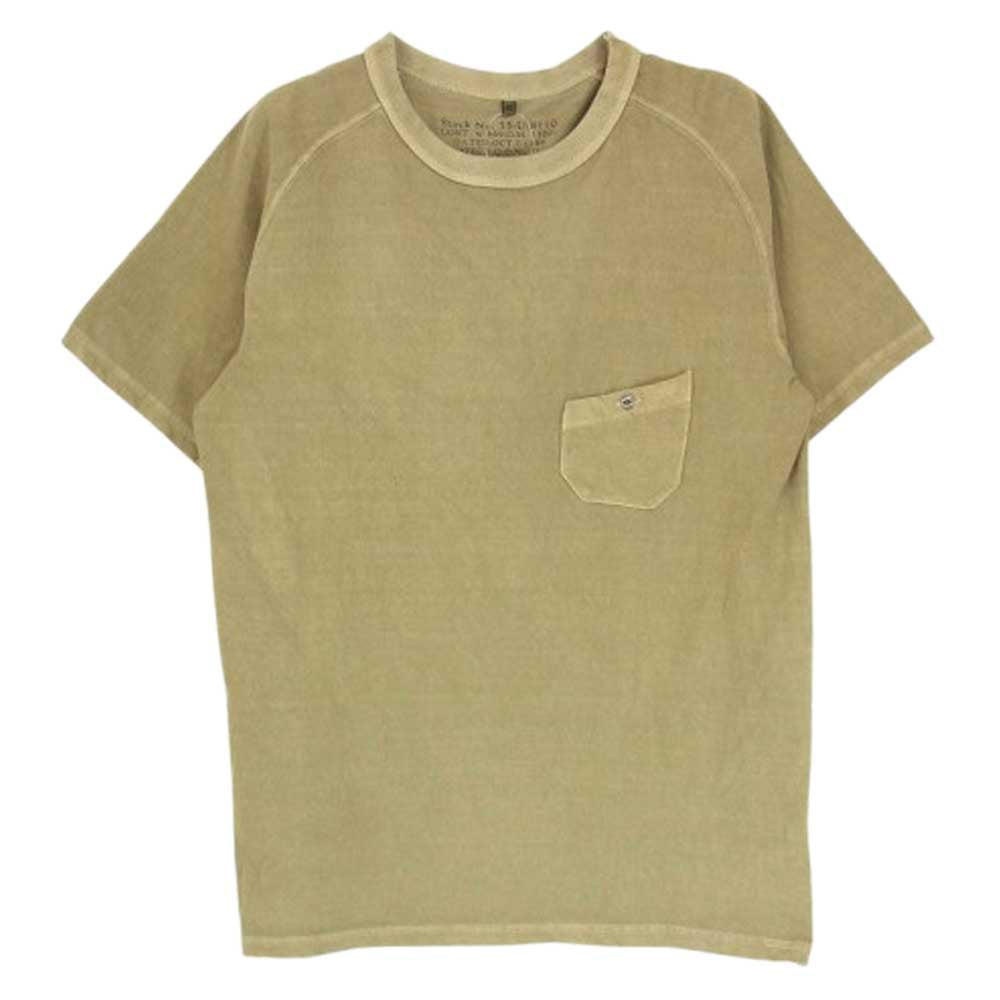 Nigel Cabourn ナイジェルケーボン 8042-00-21021 BASIC T-SHIRT 後染め ベーシック Tシャツ 半袖カットソー カーキ系 46【中古】