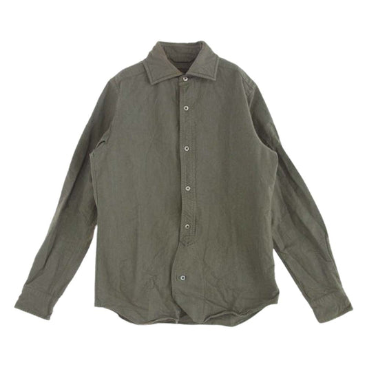 Nigel Cabourn ナイジェルケーボン 8002-00-10000 BRITISH OFFICERS SHIRT ブリティッシュ オフィサーズ 長袖シャツ カーキ系 44【中古】