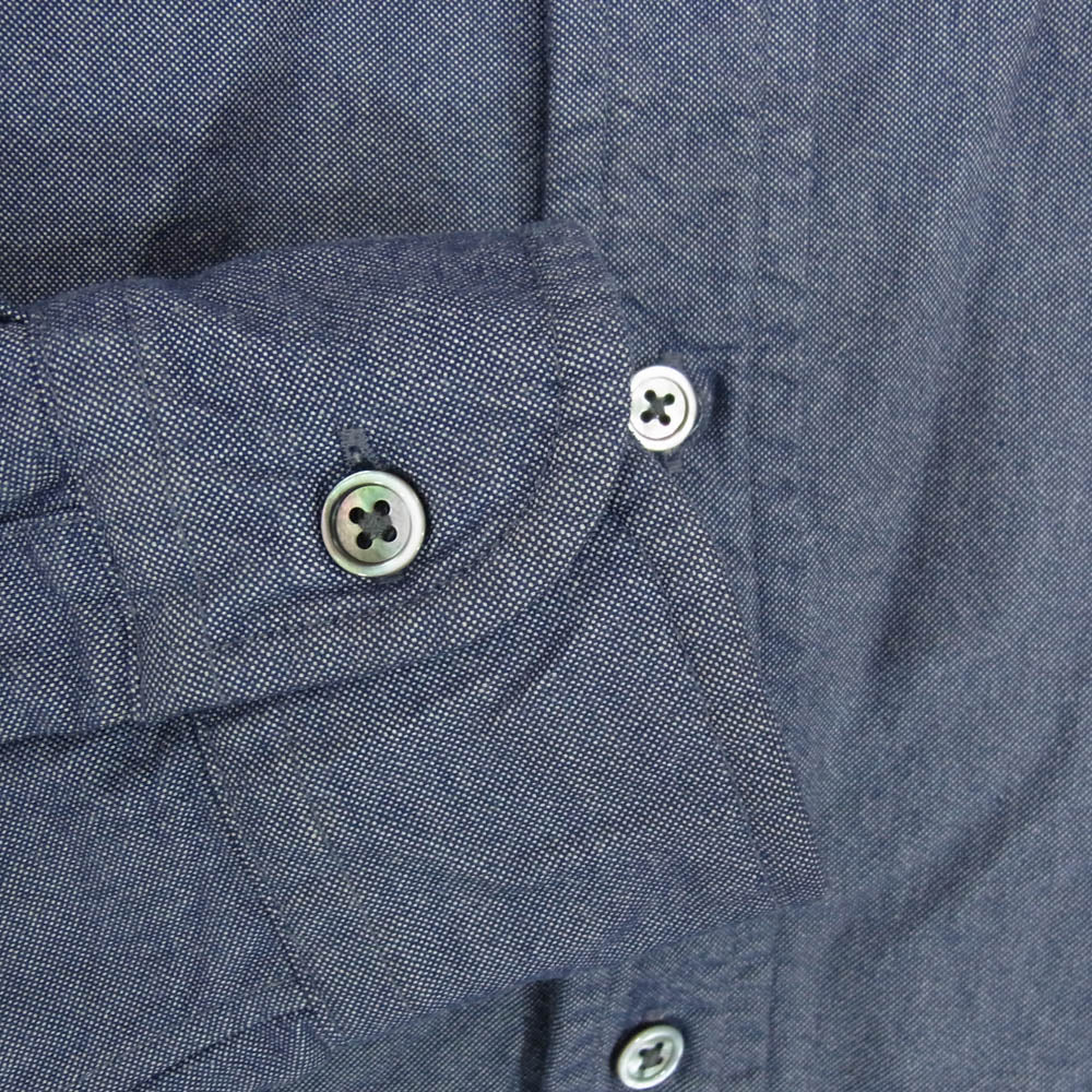 Nigel Cabourn ナイジェルケーボン 8002-00-10000 BRITISH OFFICERS SHIRT ブリティッシュ オフィサーズ 長袖シャツ ブルー系 44【中古】