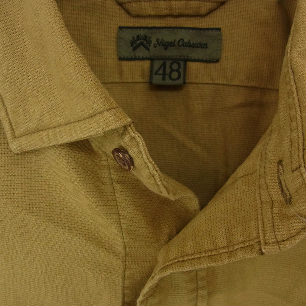 Nigel Cabourn ナイジェルケーボン 8048-00-10002 パナマクロス アーミー 長袖シャツ ブラウン系 48【中古】