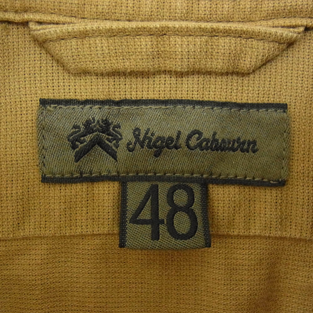 Nigel Cabourn ナイジェルケーボン 8048-00-10002 パナマクロス アーミー 長袖シャツ ブラウン系 48【中古】