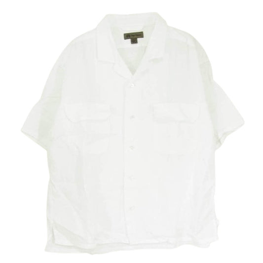 Nigel Cabourn ナイジェルケーボン 8044-00-11000 LINEN TWILL OPEN COLLAR SHIRT リネン ツイル オープンカラー 半袖 シャツ ホワイト系 46【中古】