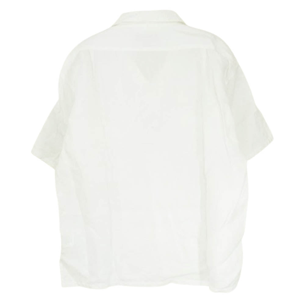 Nigel Cabourn ナイジェルケーボン 8044-00-11000 LINEN TWILL OPEN COLLAR SHIRT リネン ツイル オープンカラー 半袖 シャツ ホワイト系 46【中古】