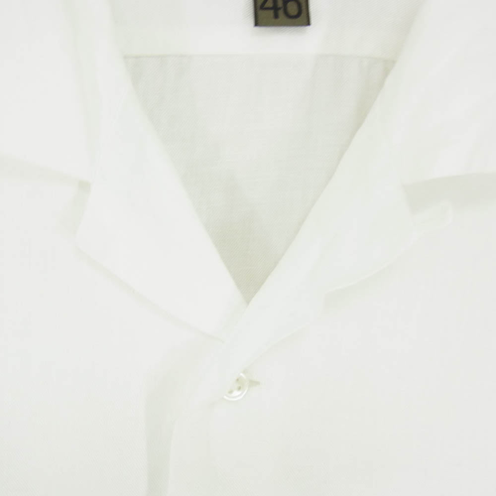 Nigel Cabourn ナイジェルケーボン 8044-00-11000 LINEN TWILL OPEN COLLAR SHIRT リネン ツイル オープンカラー 半袖 シャツ ホワイト系 46【中古】