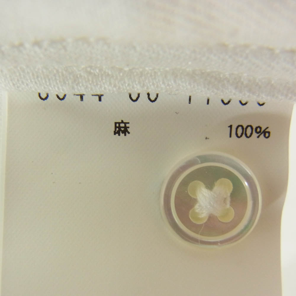 Nigel Cabourn ナイジェルケーボン 8044-00-11000 LINEN TWILL OPEN COLLAR SHIRT リネン ツイル オープンカラー 半袖 シャツ ホワイト系 46【中古】