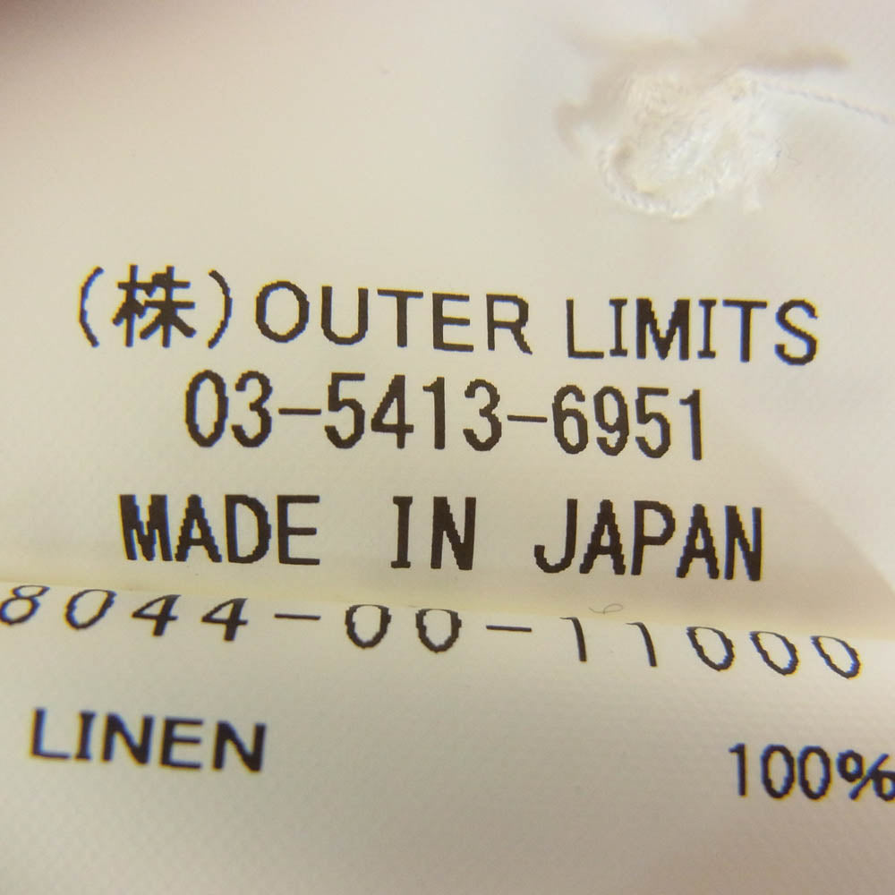 Nigel Cabourn ナイジェルケーボン 8044-00-11000 LINEN TWILL OPEN COLLAR SHIRT リネン ツイル オープンカラー 半袖 シャツ ホワイト系 46【中古】