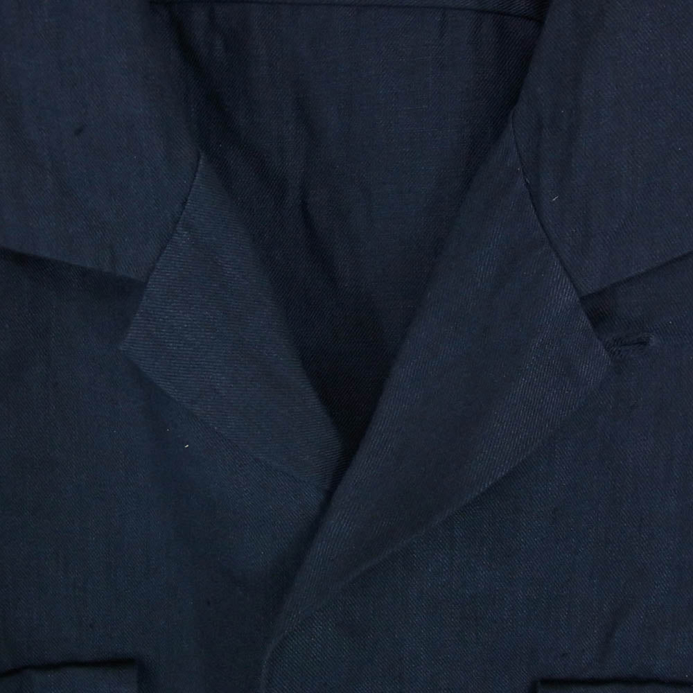 Nigel Cabourn ナイジェルケーボン 8044-00-11000 LINEN TWILL OPEN COLLAR SHIRT リネン ツイル オープンカラー 半袖 シャツ ネイビー系 46【中古】