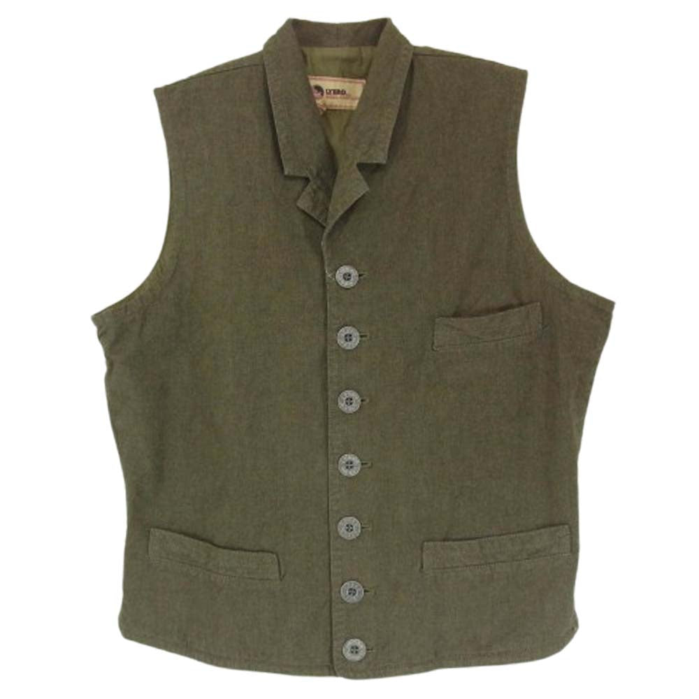 Nigel Cabourn ナイジェルケーボン 23SS 8046-13-70020 WAISTCOAT COTTON BROKEN TWILL ウェストコート コットンブロークンツイル ベスト カーキ系 46【中古】