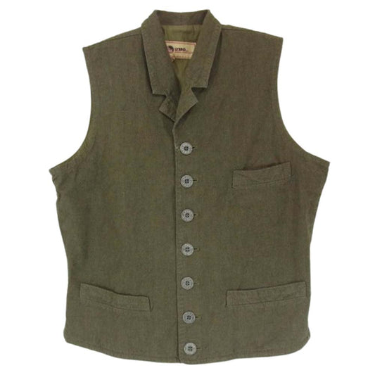 Nigel Cabourn ナイジェルケーボン 23SS 8046-13-70020 WAISTCOAT COTTON BROKEN TWILL ウェストコート コットンブロークンツイル ベスト カーキ系 46【中古】