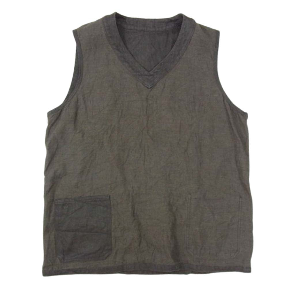 Nigel Cabourn ナイジェルケーボン 23SS 8046-00-70200 HEMP VEST REVERSIBLE リバーシブル ヘンプ ベスト グレー系 46【中古】