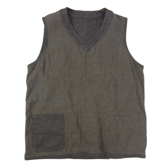 Nigel Cabourn ナイジェルケーボン 23SS 8046-00-70200 HEMP VEST REVERSIBLE リバーシブル ヘンプ ベスト グレー系 46【中古】
