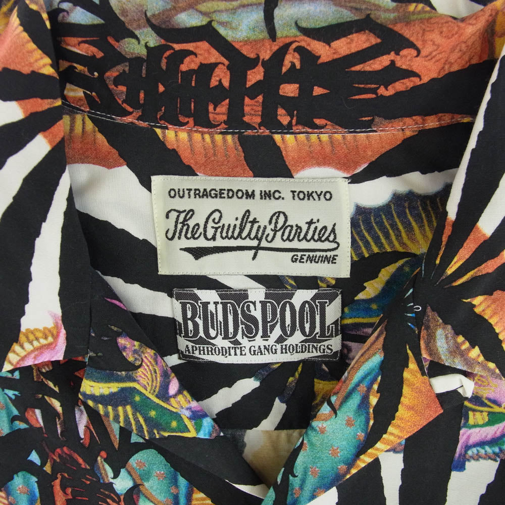 WACKO MARIA ワコマリア 22SS NMD-WM-HI02-B × BUDSPOOL HAWAIIAN SHIRT 舐達麻 ハワイアン 半袖 シャツ マルチカラー系 L【中古】