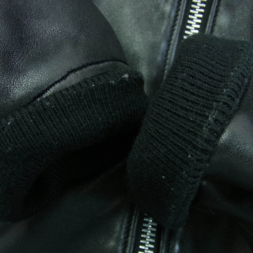 schott ショット 3101061 MA-1 TYPE LEATHER JACKET BOWERY バワリー レザ― フライト ジャケット ブルゾン ブラック系 M【中古】