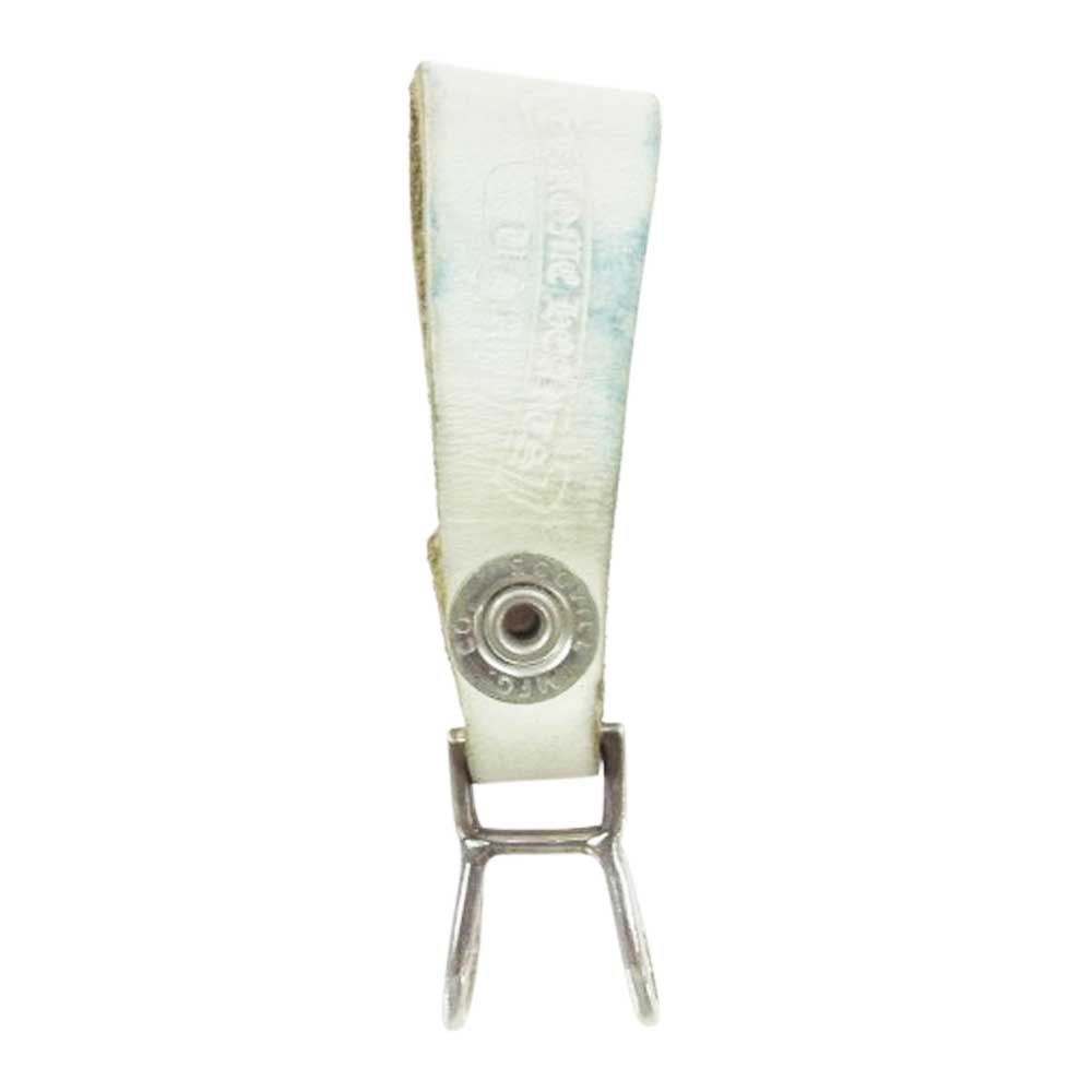 CHROME HEARTS クロムハーツ（原本無） BELT LOOP クロスボール ボタン レザー ベルト ループ ホワイト系【中古】