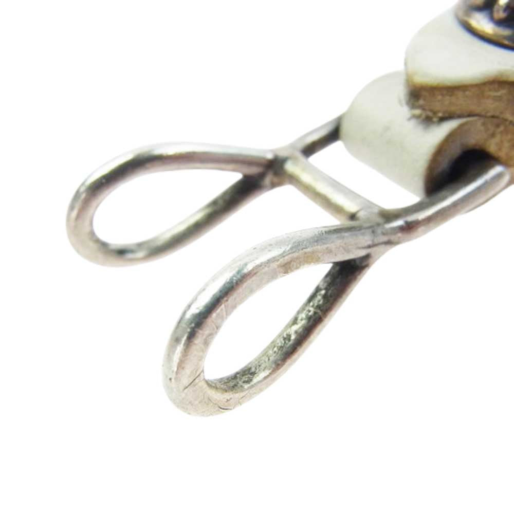 CHROME HEARTS クロムハーツ（原本無） BELT LOOP クロスボール ボタン レザー ベルト ループ ホワイト系【中古】