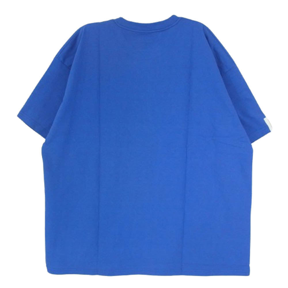 DESCENDANT ディセンダント 21SS 211ATDS-CSM04 STRIP CREW NECK SS ロゴ刺繡 クルーネック 半袖 Tシャツ ブルー系 2【中古】