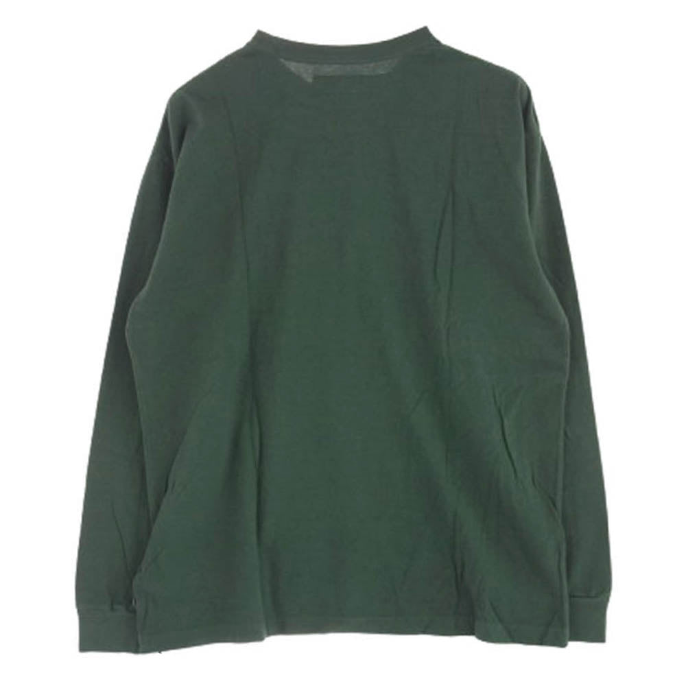 NEIGHBORHOOD ネイバーフッド 22AW 222OKNH-CSM02 SULFUR DYE CREW ロゴプリント クルーネック 長袖 Tシャツ グリーン系 L【中古】