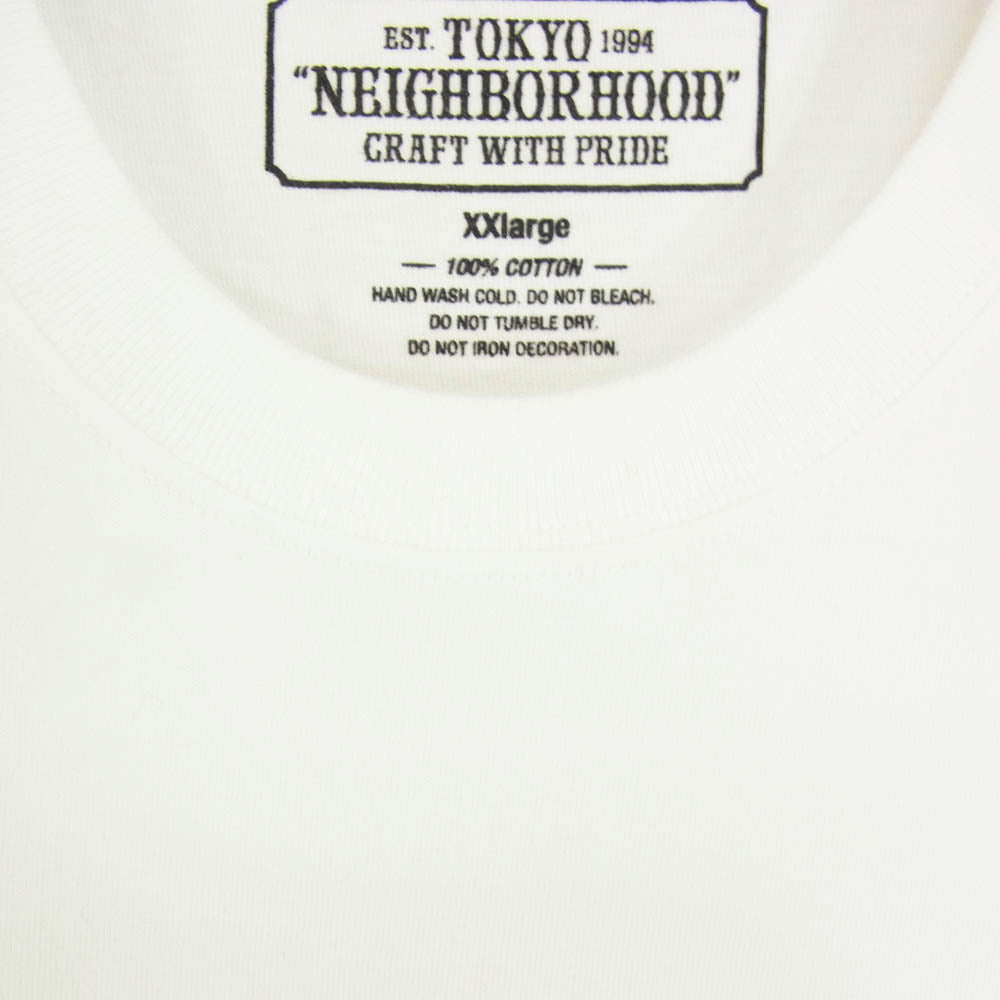 NEIGHBORHOOD ネイバーフッド 20SS 201PCNON-ST02 NHON-2 / C-TEE.SS プリント 半袖 Tシャツ ホワイト系 XXL【美品】【中古】