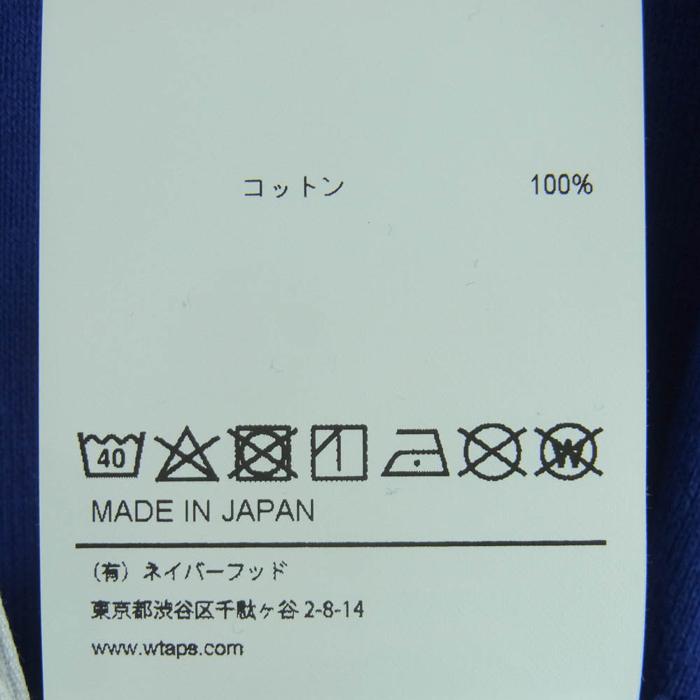 WTAPS ダブルタップス 20SS 201ATDT-CSM07 HOME BASE SS 02/TEE.COTTON ホームベース コットン クルーネック 半袖 Tシャツ ブルー系 04【美品】【中古】