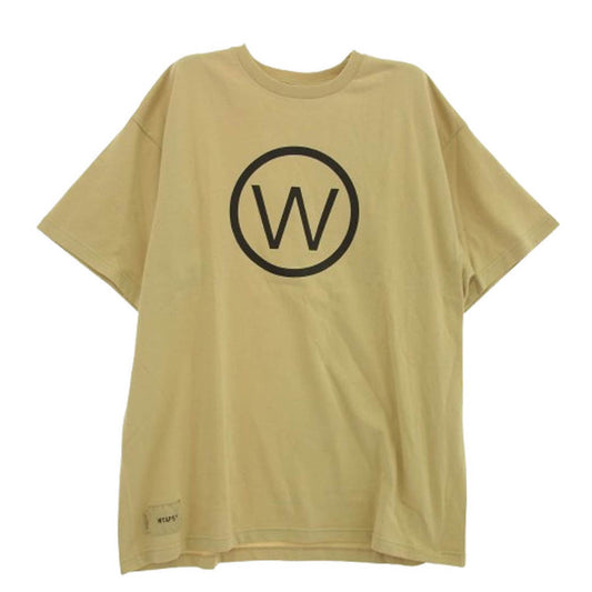 WTAPS ダブルタップス 24SS 241ATDT-STM07S BIRTH ／ SS ／ COTTON バース サークルロゴ クルーネック 半袖 Tシャツ カットソー ベージュ系 3【新古品】【未使用】【中古】