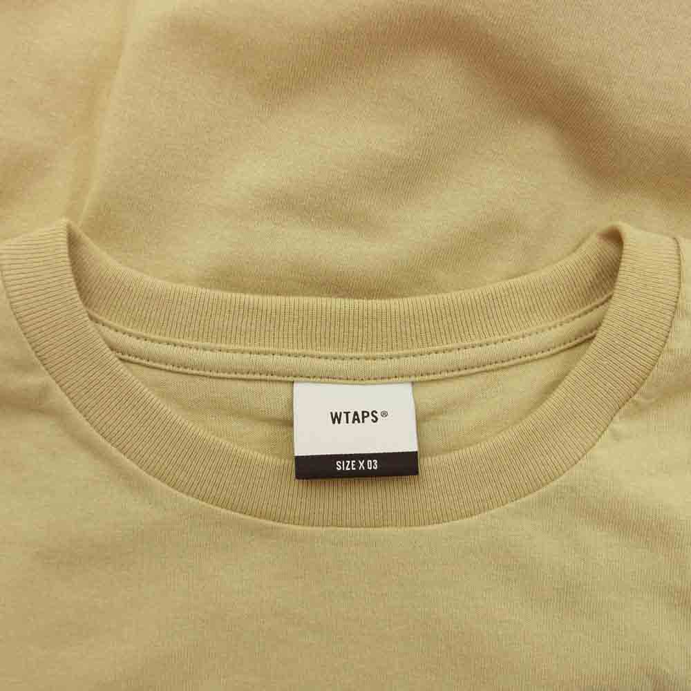 WTAPS ダブルタップス 24SS 241ATDT-STM07S BIRTH ／ SS ／ COTTON バース サークルロゴ クルーネック 半袖 Tシャツ カットソー ベージュ系 3【新古品】【未使用】【中古】