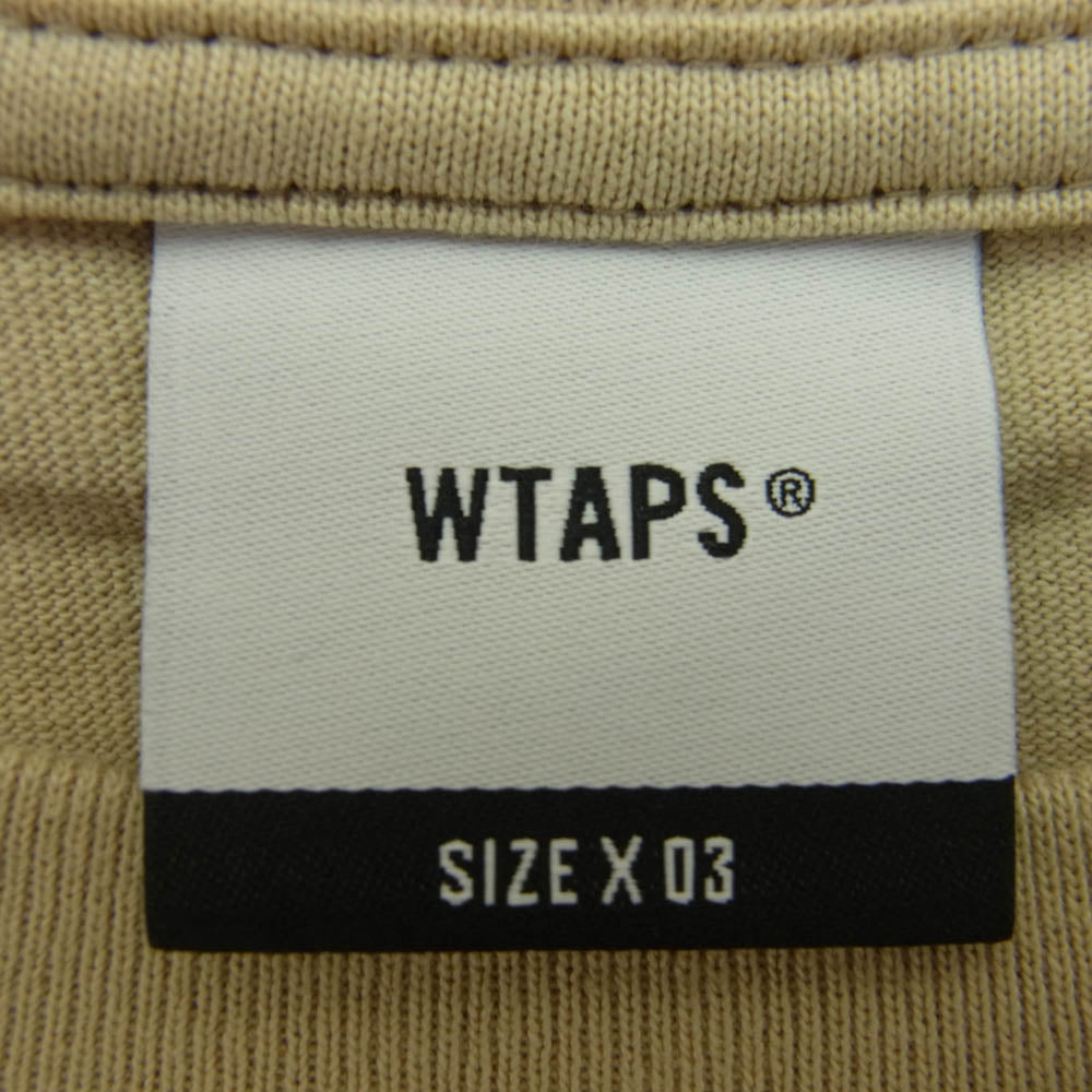WTAPS ダブルタップス 24SS 241ATDT-STM07S BIRTH ／ SS ／ COTTON バース サークルロゴ クルーネック 半袖 Tシャツ カットソー ベージュ系 3【新古品】【未使用】【中古】