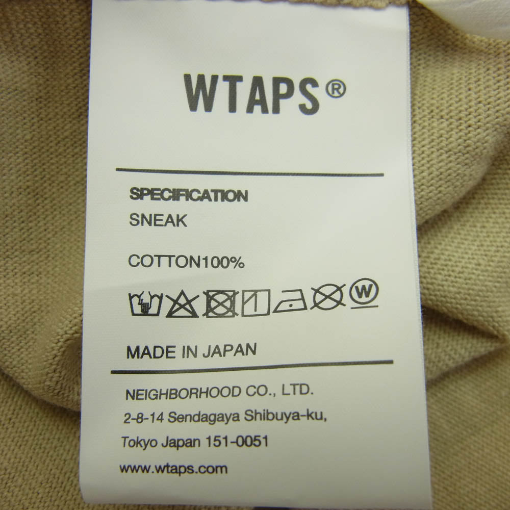 WTAPS ダブルタップス 24SS 241ATDT-STM07S BIRTH ／ SS ／ COTTON バース サークルロゴ クルーネック 半袖 Tシャツ カットソー ベージュ系 3【新古品】【未使用】【中古】