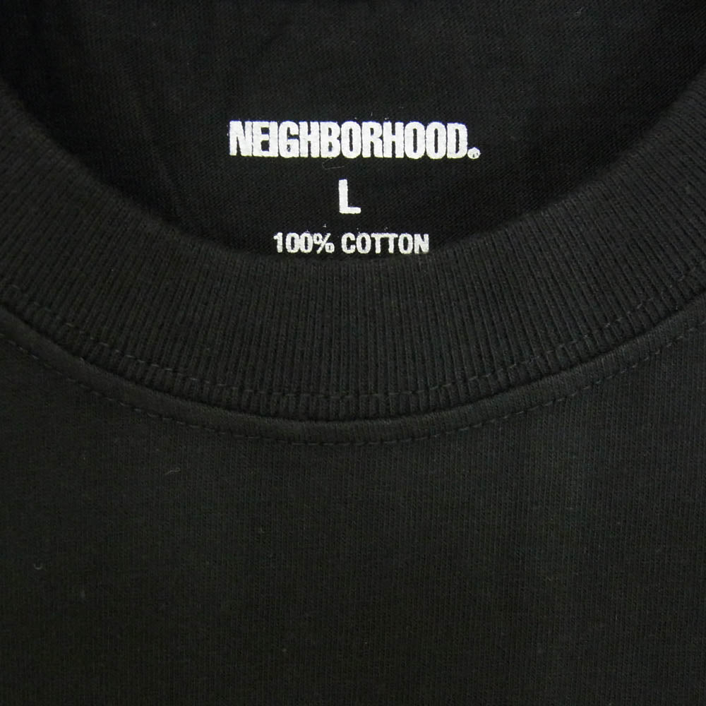 NEIGHBORHOOD ネイバーフッド 23SS 231PCNH-ST02S NH SHIBUYA.TEE SS 渋谷ロゴプリント クルーネック コットン 半袖 Tシャツ ブラック系 L【極上美品】【中古】