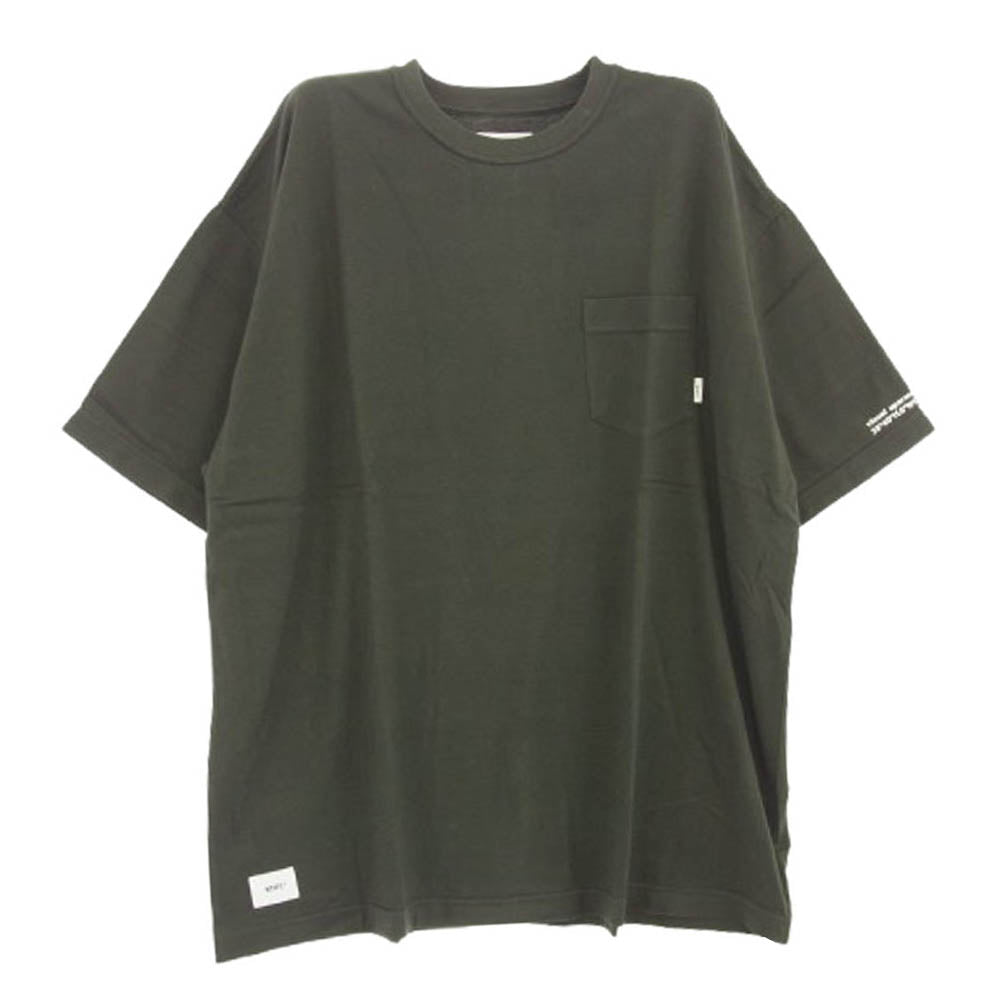 WTAPS ダブルタップス 22SS 221ATDT-CSM01 AII 01/SS/COTTON コットン クルーネック 半袖 Tシャツ グリーン系 4【新古品】【未使用】【中古】