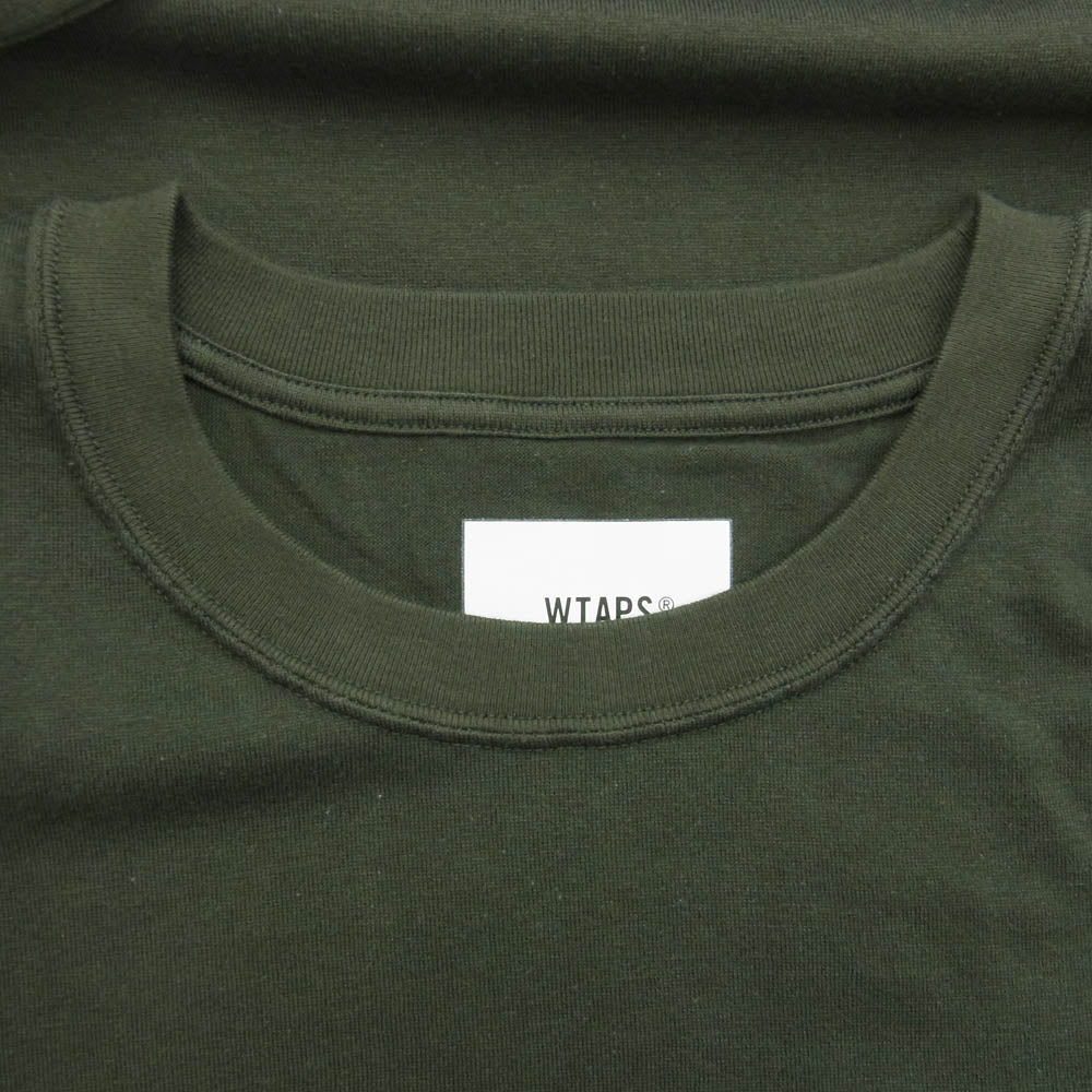 WTAPS ダブルタップス 22SS 221ATDT-CSM01 AII 01/SS/COTTON コットン クルーネック 半袖 Tシャツ グリーン系 4【新古品】【未使用】【中古】